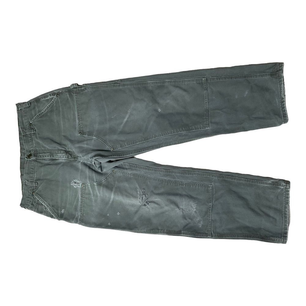 Carhartt Canvas Carpenter Distressed Cargo Pants Size W34/L32 - Picture 13 of 15